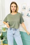 156524 B Yaka Kisa Kol Crop Tshirt